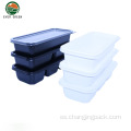 Recipiente de plástico de plástico para fugas de caja segura para alimentos rectangulares